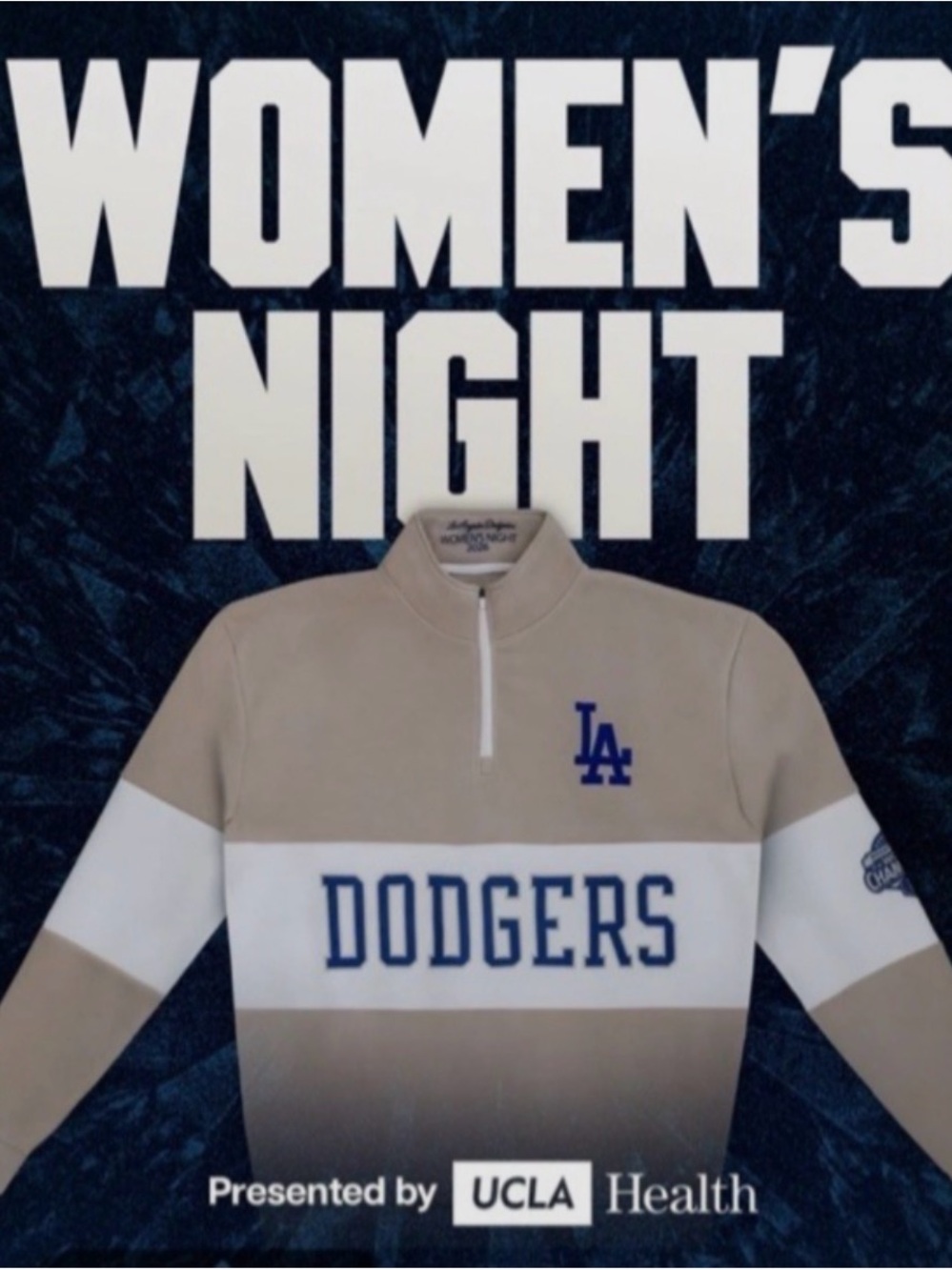 Los Angeles LA Dodgers Womens Night Quarter Zip Sweater Size M 2026 SGA
